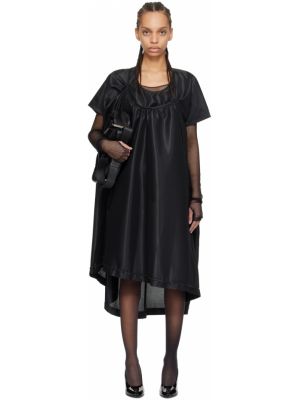 Черное платье-миди со сборками Junya Watanabe