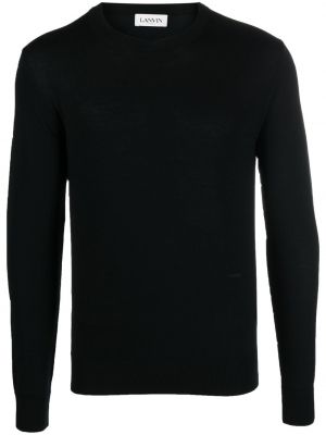 Пуловер от мерино вълна с кръгло деколте Lanvin черно