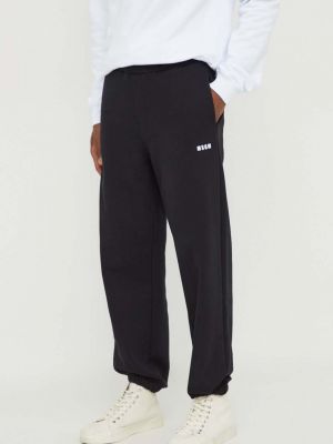 Pantaloni sport din bumbac Msgm negru