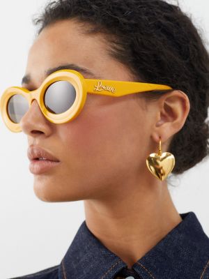 Массивные круглые солнцезащитные очки из ацетата LOEWE желтый