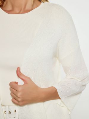 Плетен плетен памучен елек Usha White Label бяло