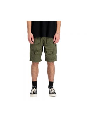 Pantalones cortos de algodón Alpha Industries verde
