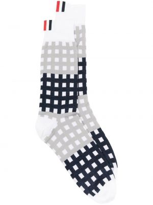 Sockor i jacquard Thom Browne grå