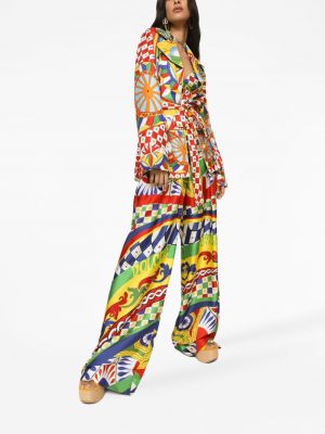 Kalhoty s potiskem relaxed fit Dolce & Gabbana žluté