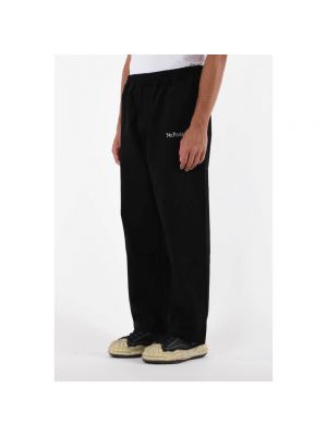 Pantalones de chándal con bordado de algodón Aries negro