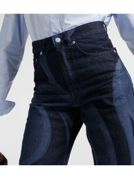 Straight jeans mit print Dries Van Noten blau