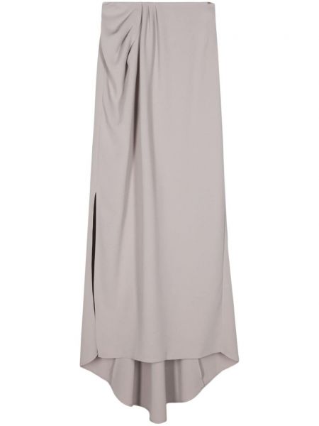 Krepové drapované dlouhá sukně Elisabetta Franchi hnědé