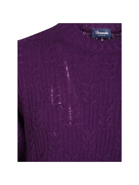 Jersey de lana de tela jersey con trenzado Drumohr violeta