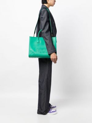 Leder shopper handtasche Mcm grün