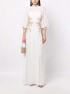Sukienka koktajlowa z cekinami Saiid Kobeisy biała