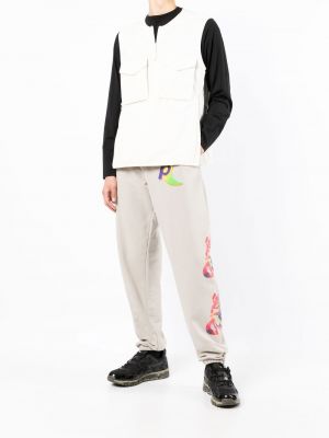 Spodnie sportowe bawełniane z nadrukiem Heron Preston szare