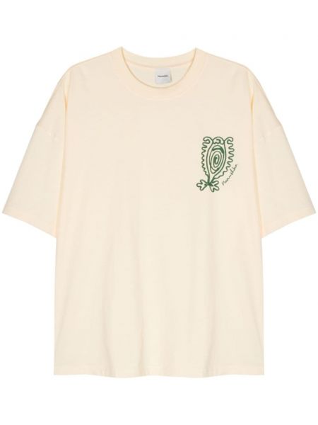Kokvilnas t-krekls Nanushka balts