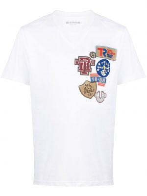 Koszulka z okrągłym dekoltem True Religion biała