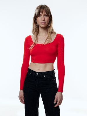 T-shirt a maniche lunghe Edited rosso