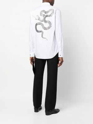 Gyvatės rašto marškiniai Philipp Plein balta