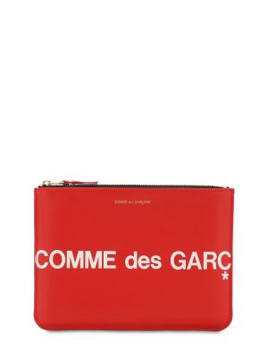 Iš natūralios odos rankinė Comme Des Garçons Wallet raudona
