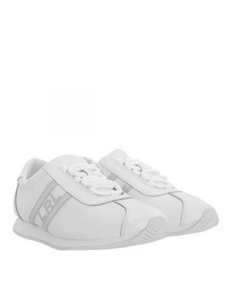 Белые кроссовки без шнуровки Lauren Ralph Lauren