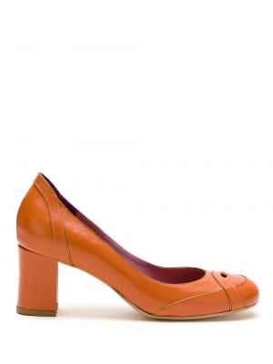 Pantofi cu toc din piele Sarah Chofakian portocaliu