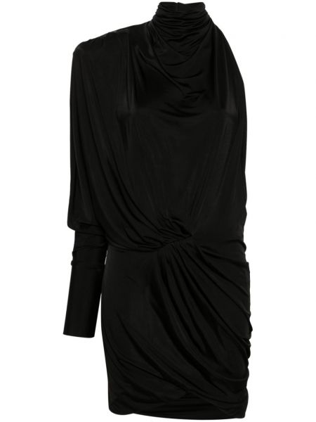 Ασύμμετρη φόρεμα με έναν ώμο Alexandre Vauthier μαύρο