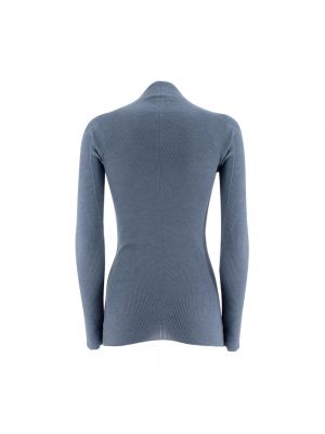 Jersey cuello alto de seda de cachemir de tela jersey Fabiana Filippi azul