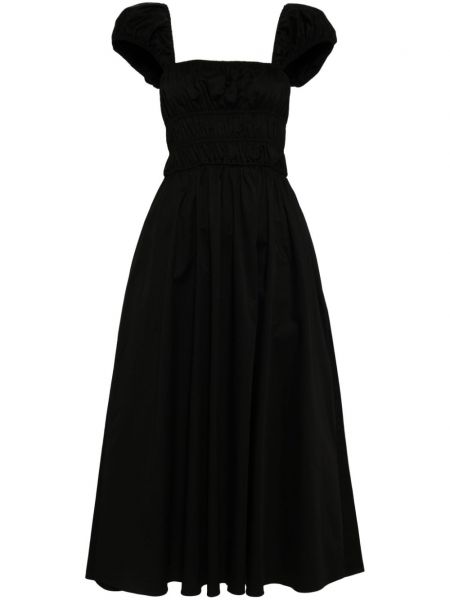 Βαμβακερή μίντι φόρεμα Cynthia Rowley μαύρο