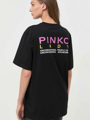 Bavlněné tričko Pinko černé