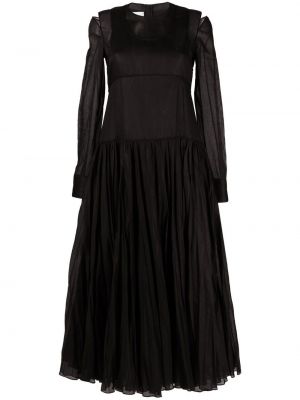 Плисирана миди рокля Jil Sander черно