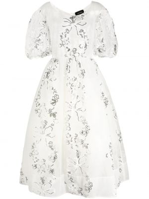 Макси рокля с пайети от тюл Simone Rocha бяло