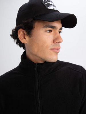 Βαμβακερό καπέλο με κέντημα Defacto μαύρο
