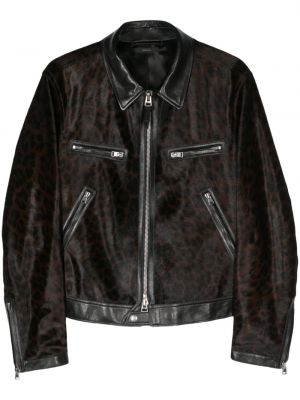 Usnjena jakna s potiskom z leopardjim vzorcem Tom Ford