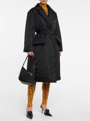 Manteau en nylon Prada noir