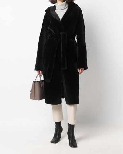 Beidseitig tragbare mantel mit kapuze Liska schwarz