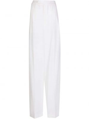 Μάλλινο παντελόνι με ίσιο πόδι σε φαρδιά γραμμή Anouki λευκό