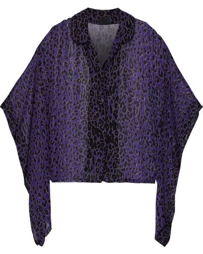 Шелковый топ с принтом Anna Sui, фиолетовый