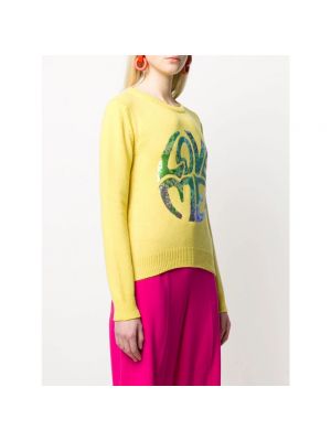 Sweter z okrągłym dekoltem Alberta Ferretti żółty