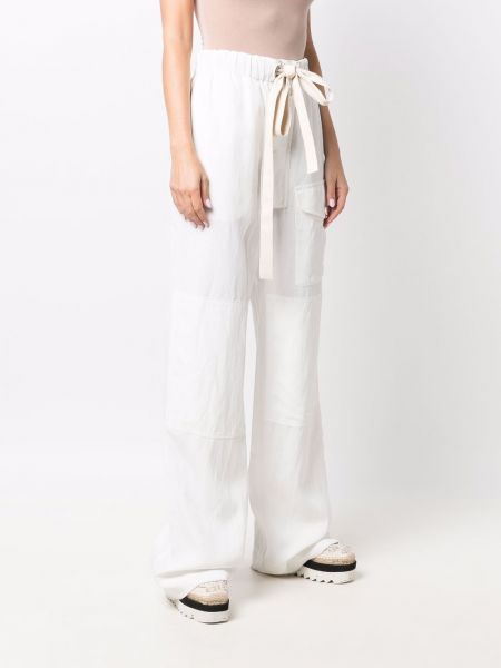 Pantaloni di lino con motivo a stelle Stella Mccartney bianco