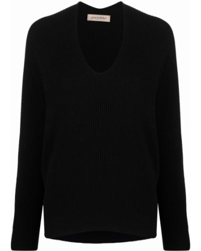 Jersey de cachemir con escote v de tela jersey Gentry Portofino negro