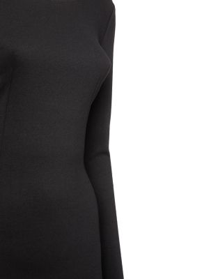 Džerzej mini šaty s výrezom na chrbte s dlhými rukávmi Dolce & Gabbana čierna