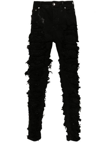 Skinny fit džinsai su nubrozdinimais Rick Owens Drkshdw juoda