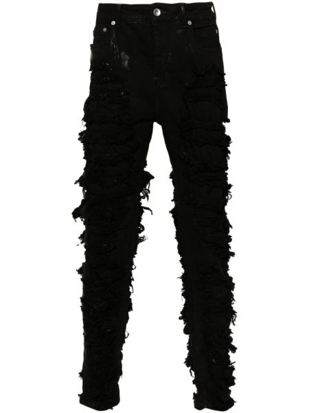 Jeansy skinny z przetarciami Rick Owens Drkshdw czarne