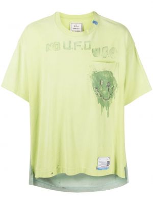 Βαμβακερή μπλούζα με φθαρμένο εφέ Maison Mihara Yasuhiro πράσινο