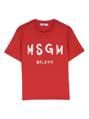 T-shirt for piger Msgm Kids rød