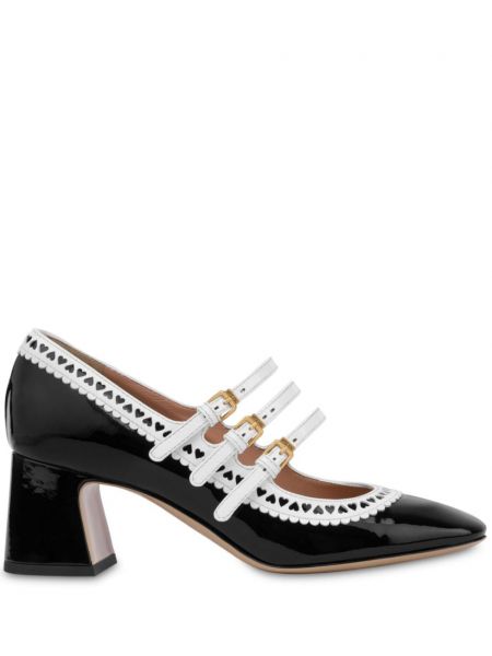 Læder mary jane pumps Moschino sort