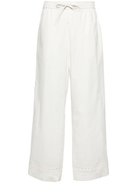 Rovné kalhoty Yves Salomon bílé