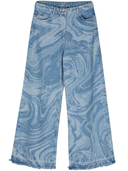 Voľné džínsy s vysokým pásom Patrizia Pepe modrá