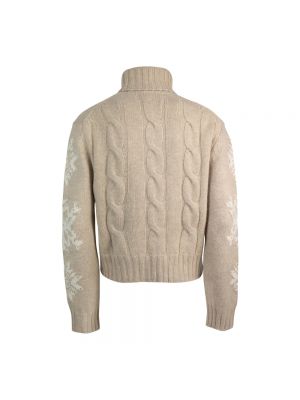Jersey cuello alto con estampado de tela jersey de tejido jacquard Mc2 Saint Barth beige