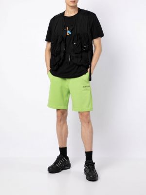 Shorts de sport en coton à imprimé Helmut Lang vert
