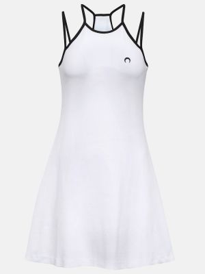 Βαμβακερή φόρεμα Marine Serre λευκό