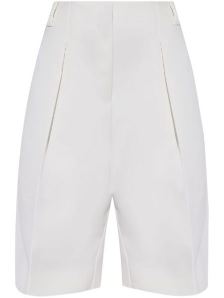 Plisirane kratke hlače z visokim pasom Jacquemus bela