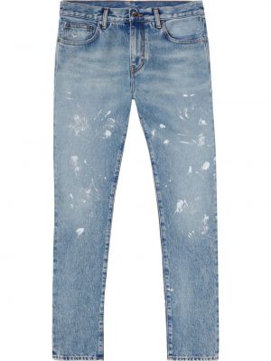 Gestreifte distressed straight jeans Off-white